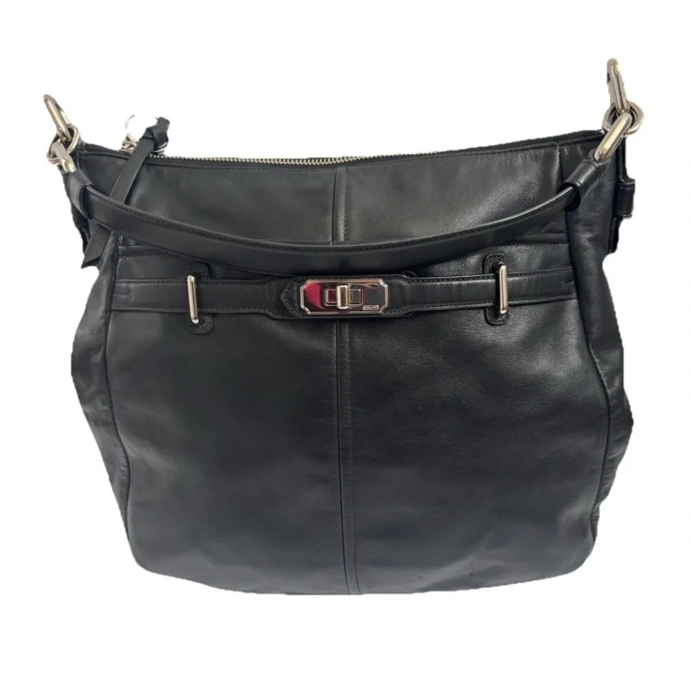Coach Handbag ShoulderBag 17816 Black Leather Satchel